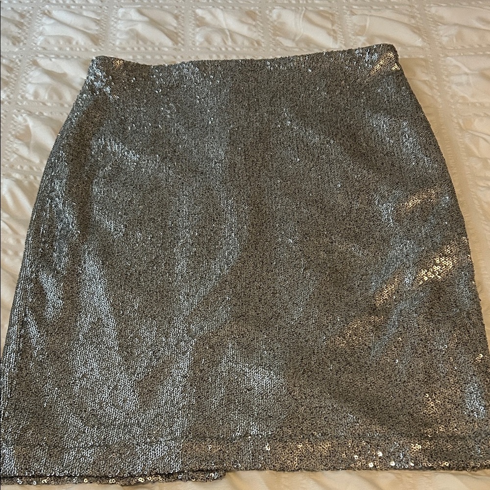 White House Black Market Shimmering Metallic Mini Skirt